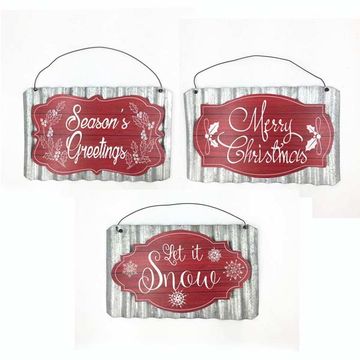 China Corrugated Galvanized Christmas Metal Sign Wall Art