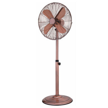China Retro 16 Inch Stand Fan With Metal Blades Rotating Metal