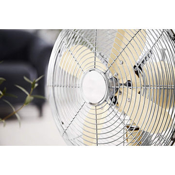 China Cream Color Retro 12 Inch Desk Fan With Adjustable Tilt