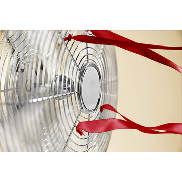 China Cream Color Retro 12 Inch Desk Fan With Adjustable Tilt