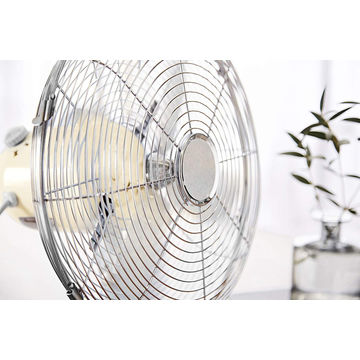 China Cream Color Retro 12 Inch Desk Fan With Adjustable Tilt
