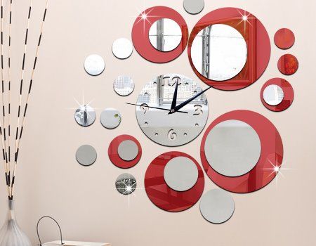 China 2019 New Hot Clock Design Mirror, Decoration Mirror Sticker