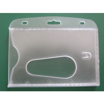 China Enclosed Hard Plastic Frosted ID Badge Holder on Global Sources ...