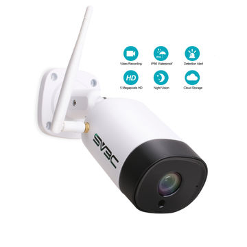 Cámara de seguridad al aire libre, cámara de vigilancia inalámbrica cámara CCTV de 5 megapíxeles para el hogar,