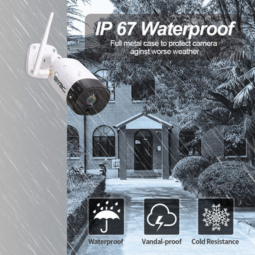 Cámara de seguridad al aire libre, cámara de vigilancia inalámbrica cámara CCTV de 5 megapíxeles para el hogar,