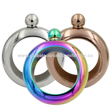 Stainless Steel Bracelet Hip Flask 3.5 Oz Portable Mini Bangle Flask