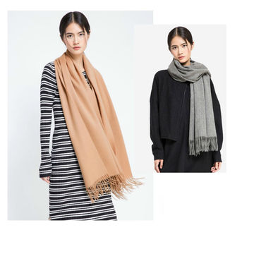 OEM Personnalisé Hiver Laine de Haute Qualité 100% Tricoté Cachemire Coton Soie Écharpe Pour Femmes