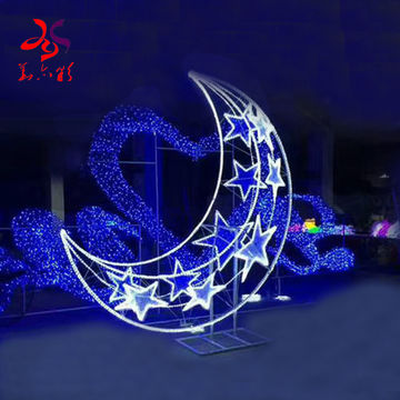 China LED Ramadan white moon motif light room or outdoor lighted ...