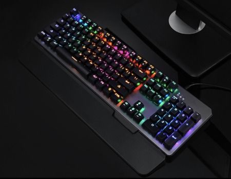 Keyboard Arm Color 104 keys mechanical keyboards with arm rest, hand rest, rainbow color ...
