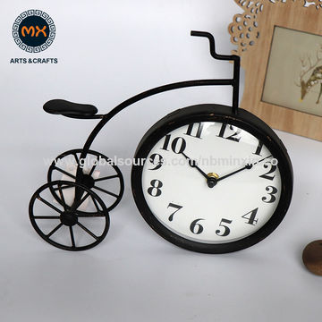 China Metal Desk Clock New Design Bicycle Shape Air Custom Table