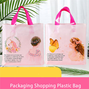 Buy Wholesale China High-end Fashion Clothes Clothing Cosmetics Plastic Bags  Custom Printed Gift Packing Shopping Bag & Plastic Gift Bags at USD 0.07