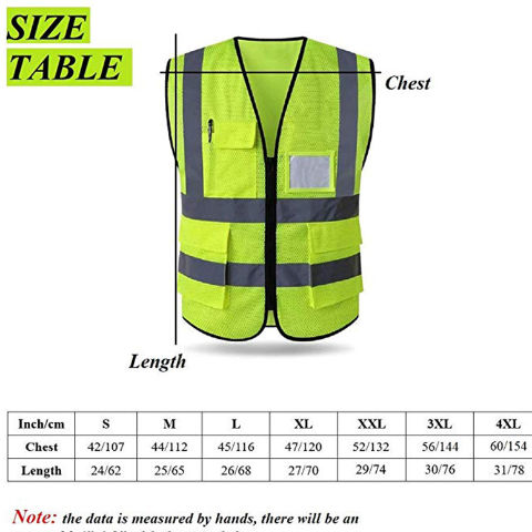 3XL 4XL - Vert - Gilet de sécurité réfléchissant pour Moto, gilet