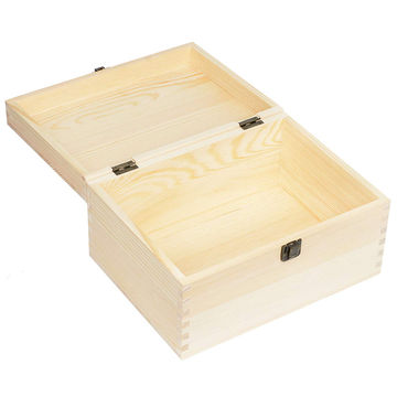 La Casa del Artesano-Caja de madera de pino con tapa de encastre de MDF de  5mms forma rectangular de 7x11x4cms