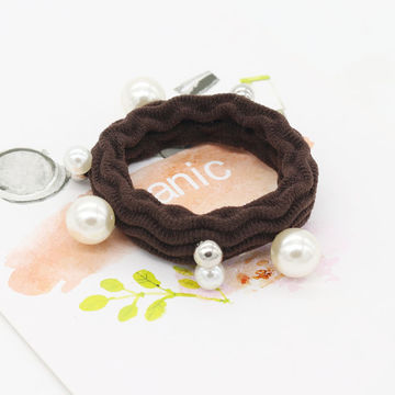 China Factory Wholesale Colorful Hair Ties Fashion Pearl Elastic
