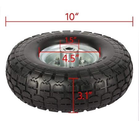2 x10" Solid Rubber Tyre Wheel Replacement No More Flats Sack Truck Trolley Cart 