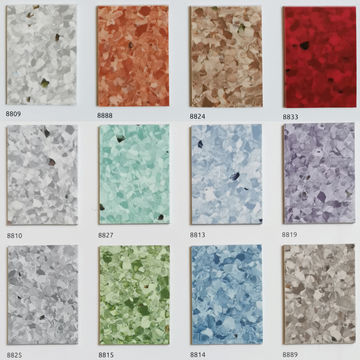 Commerical hospital colorido antibacteriano 3,0mm hoja homogénea de plástico PVC vinilo suelo