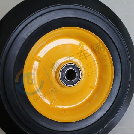 10" YELLOW SACK TRUCK TROLLEY SOLID RUBBER REPLACEMENT WHEEL TYRE STEEL RIM HAND 