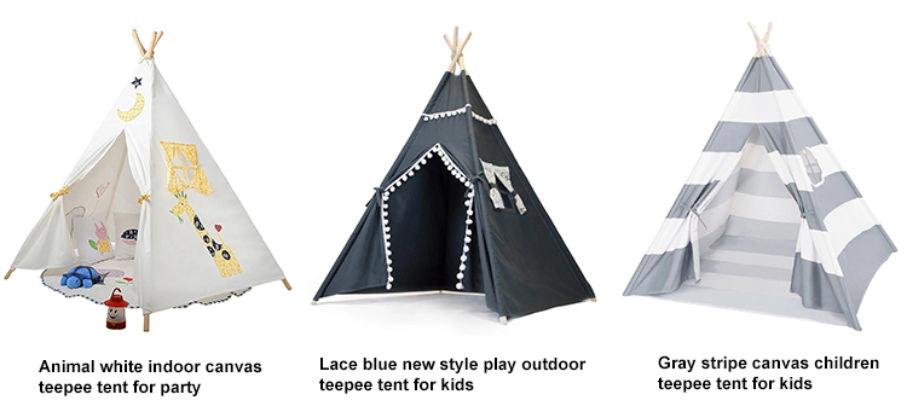Kid Play Tent Indian Story Tipi for Childrens Family Sleepover Parties Playhouse 