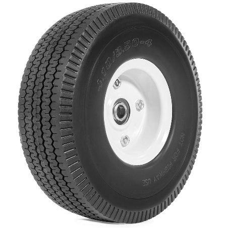3.50-4 SOLID TYRE 16MM BORE 10" PUNCTURE PROOF SACK TRUCK TROLLEY WHEEL 4.10 