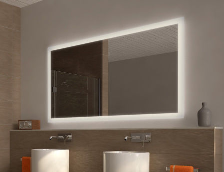 Dimmable Led Backlit Bathroom Mirror, Led Backlit Vanity Mirror