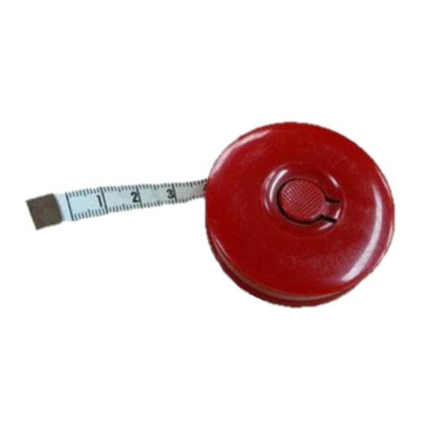 5' Sewing Tape Measure Fiberglass - U.S. and Metric - White with Red