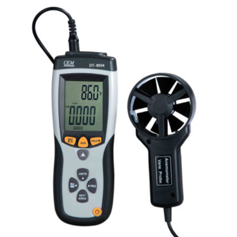 Anémomètre Thermique CFM/CMM avec Température IR - Mesureur de Débit d'Air Numérique pour HVAC