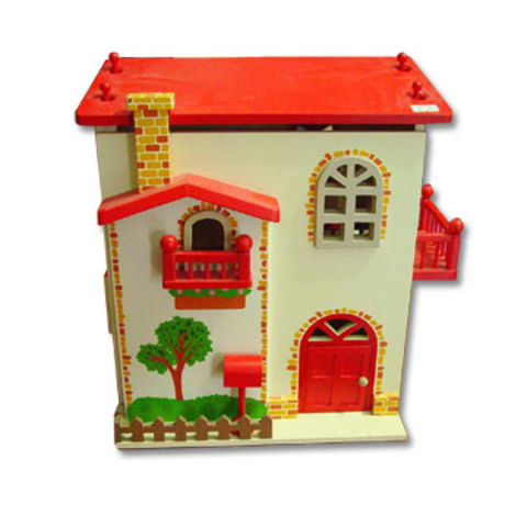 China Toy House, Composed of Wooden Door/Window, Measuring 38 x 28 x