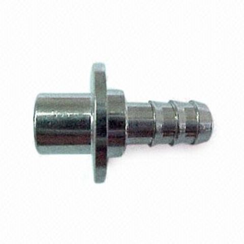 Inserto de latón para manguera con brida, medida de 5/16 pulgadas, acabado niquelado