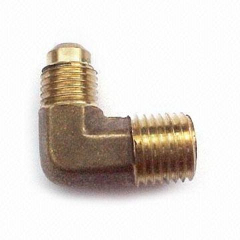 Codo de Latón Forjado, 1/4 pulg. Abocinado x 1/4 pulg. NPT - Conexión de Tubería de Latón Forjado