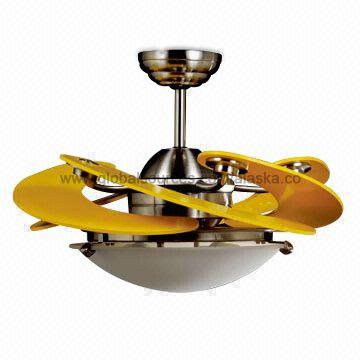 Sunflower Design Ceiling Fan Light with Five Non-UV Yellow ...