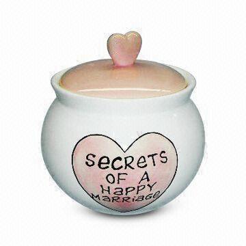 Happy Heart Ceramic Cookie Jar