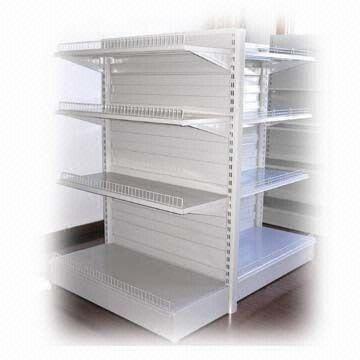 Estantería de supermercado de plástico rociado con tablero de capa ajustable, disponible en varios modelos