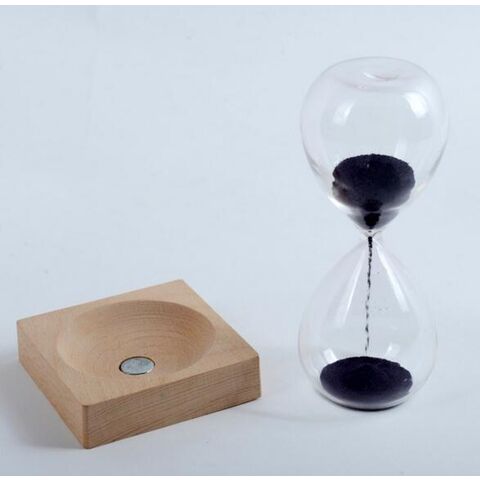 Compre Reloj De Arena Magnético Con Base De Madera – Ideal Para