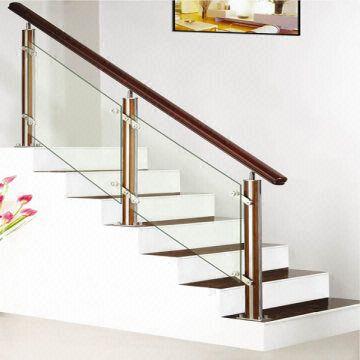 stainless steel staircase wooden handrail baluster and ...