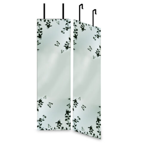 China Printed Mirror With Over The Door Hooks And Polished Edges