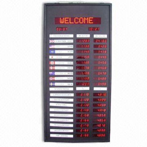 Exchange Rate Board With Tcp/ip Updating Function, Up To 9 Characters ...
