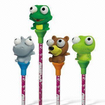 Rubber animal 2024 pencil toppers