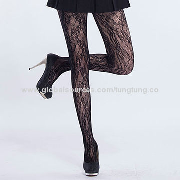 Buy Wholesale Taiwan Jacquard Lace Pantyhose With Computer Knitted ...