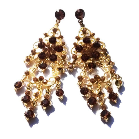 Ohrhänger aus Metalllegierung, nickelfrei und bleifrei, mit Strasssteinen für Damen. for sale at factory direct price