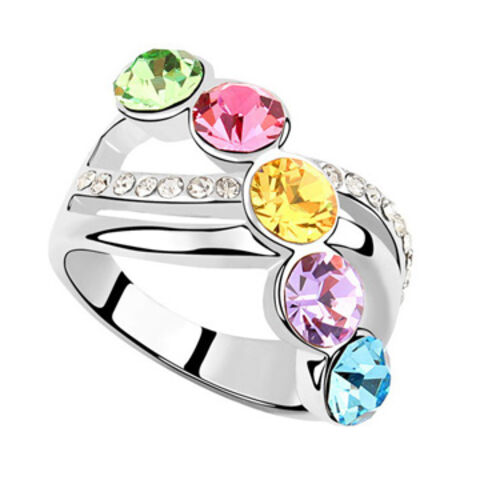 Modischer Fingerring mit Strasssteinen für Damen