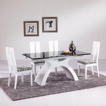8 Seater Extendable Glass Dinner Table Set Glass Table Top Wood Base Extending Dining Table Global Sources