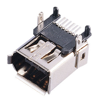 IEEE 1394 Receptacle Right Angle Connectors, SMT, with 1.5A AC/DC ...