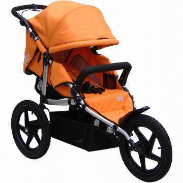 orange baby stroller