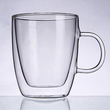 Buy Wholesale China Double-walled 350ml Transparent Cup/mug With Handle & Transparent  Mug
