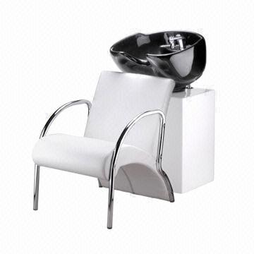 white shampoo bowl and chair