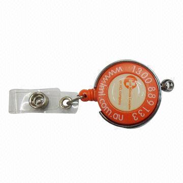 Carrete de insignia de acero inoxidable en varios tamaños y formas, se aceptan logotipos personalizados - Ideal para uso corporativo y promocional