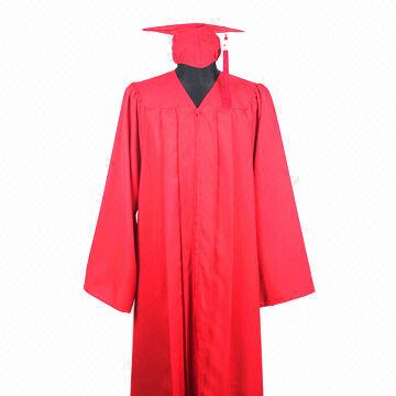 High-school Graduation Cap and Gown with Matte Finish Red, Various ...