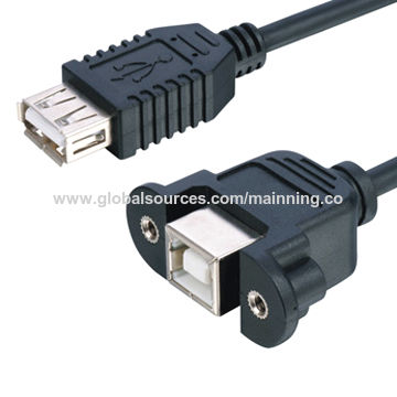 Cable Serie USB A/B Hembra, Tipo Montaje en Panel
