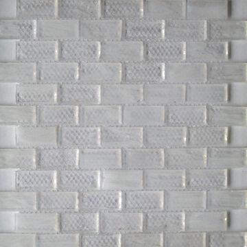 Glass mosaic tile in sweet cream color, suitable for wall, floor ...