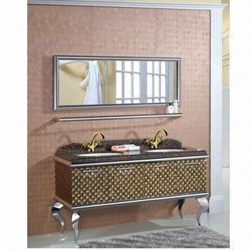 Luxury 304 Stainless Steel Bathroom Cabinet With Mirror And Shelf 304 Stainless Steel Bathroom Cabinet
